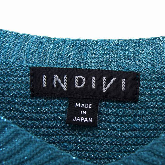 INDIVI(インディヴィ)のインディヴィ ニット セーター Vネック リネン混 ラメ混 リブ ショート  レディースのトップス(ニット/セーター)の商品写真