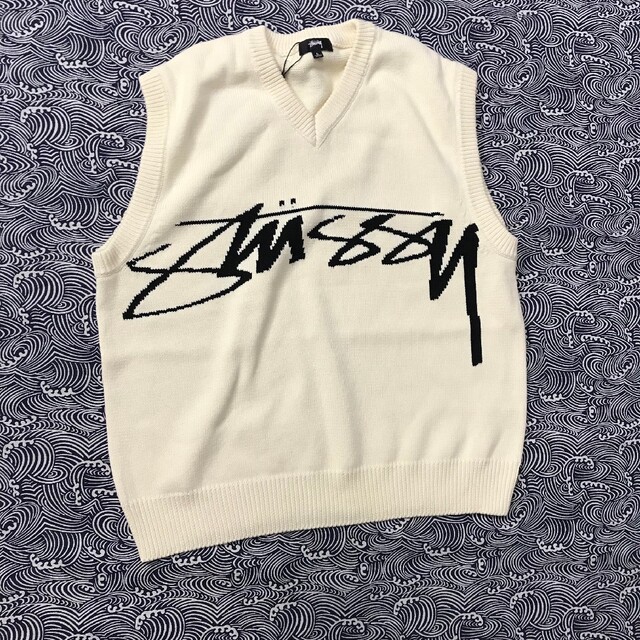 STUSSY SWEATER VEST ニットベスト L 最新エルメス