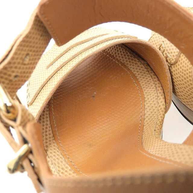 FENDI(フェンディ)の【本物保証】 布袋付 美品 フェンディ FENDI サンダル 靴 ブラウン レザー351/2 レディース レディースの靴/シューズ(サンダル)の商品写真