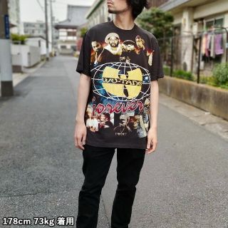 ウータンクランヒップホップバンドTシャツtシャツバンtラップteeデカロゴ黒半袖