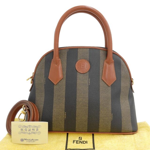 【本物保証】 布袋・保付 フェンディ FENDI ペカン ロゴ ハンドバッグ ショルダーバッグ 2WAYバッグ 14092 ヴィンテージ アンティーク