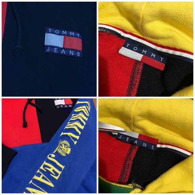 TOMMY JEANS トミージーンズ　パーカー　プルオーバー　カラフル　古着