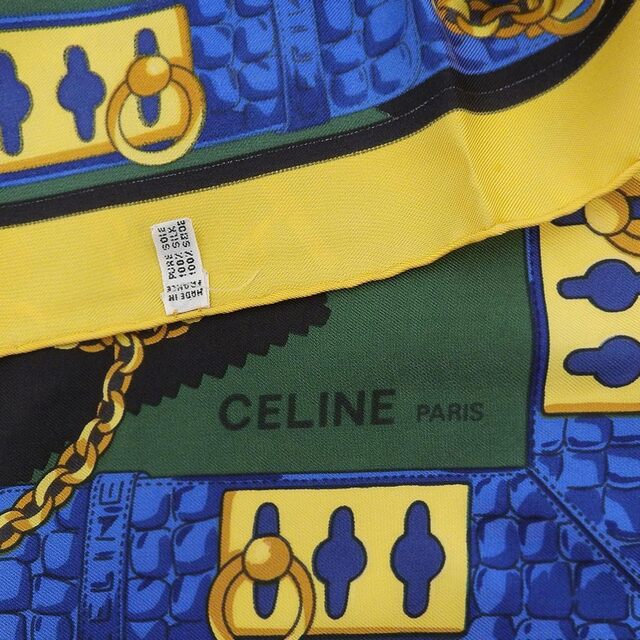 celine(セリーヌ)の【本物保証】 美品 セリーヌ CELINE 豹柄 ヒョウ レオパード 大判 スカーフ シルク マルチカラー レディースのファッション小物(バンダナ/スカーフ)の商品写真