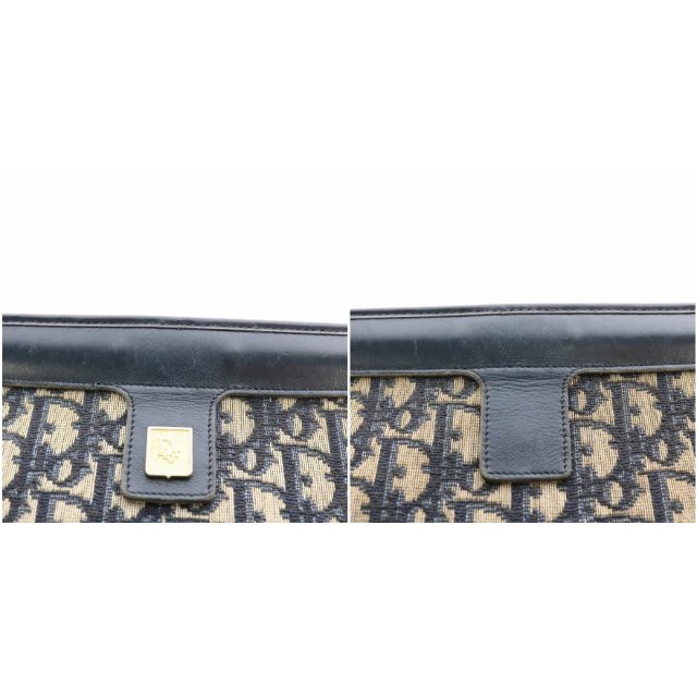 Dior トロッター クラッチ セカンドバッグ キャンバス レザー 黒 Dior トロッター クラッチ セカンドバッグ キャンバス レザー 黒