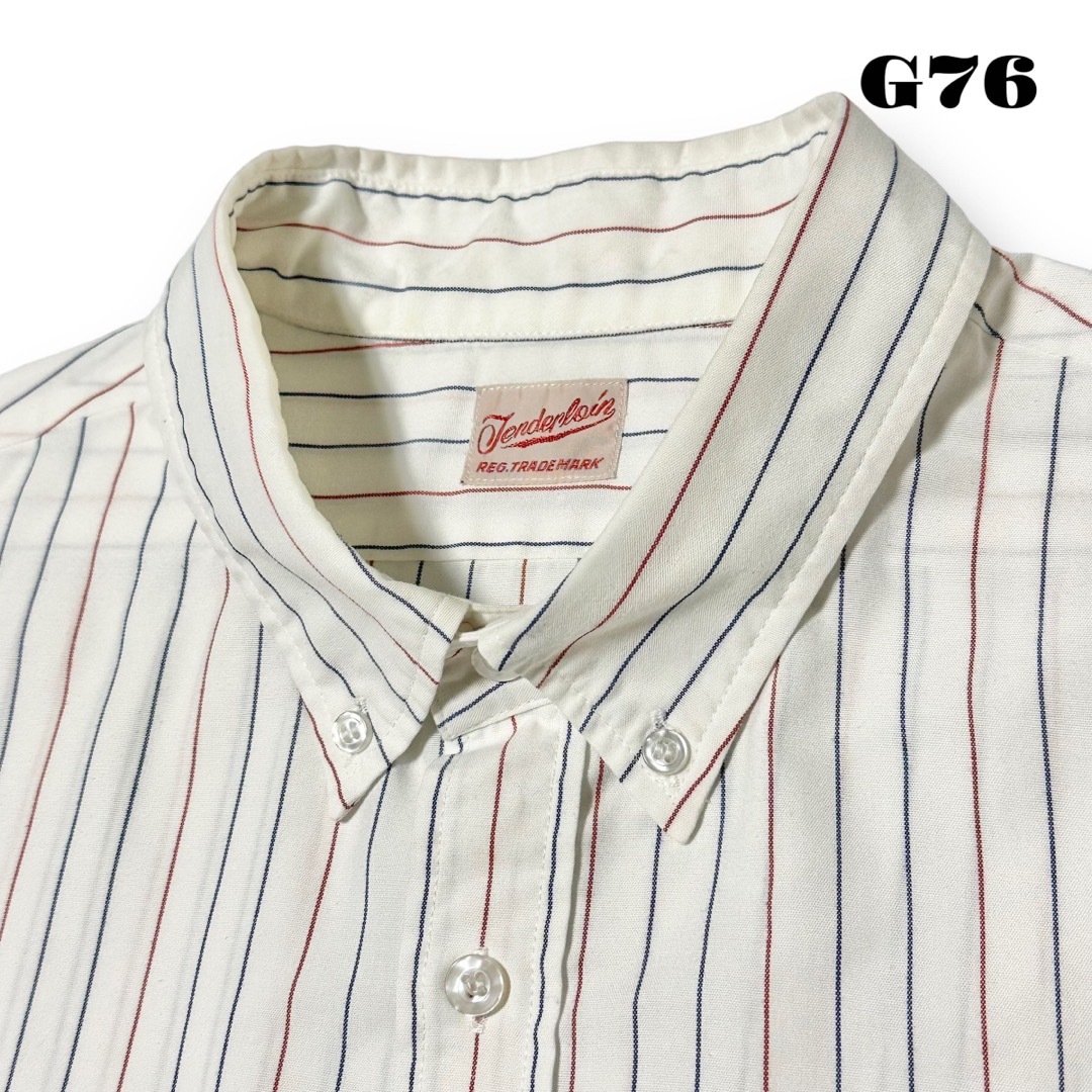 希少品! TENDERLOIN 長袖 シャツ シャンブレー ストライプ 赤 L | www