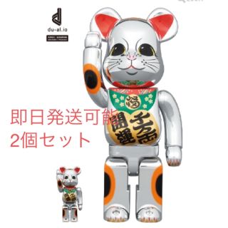 メディコムトイ(MEDICOM TOY)のBE@RBRICK 招き猫 開運・千万両 銀メッキ 100％ & 400％(その他)