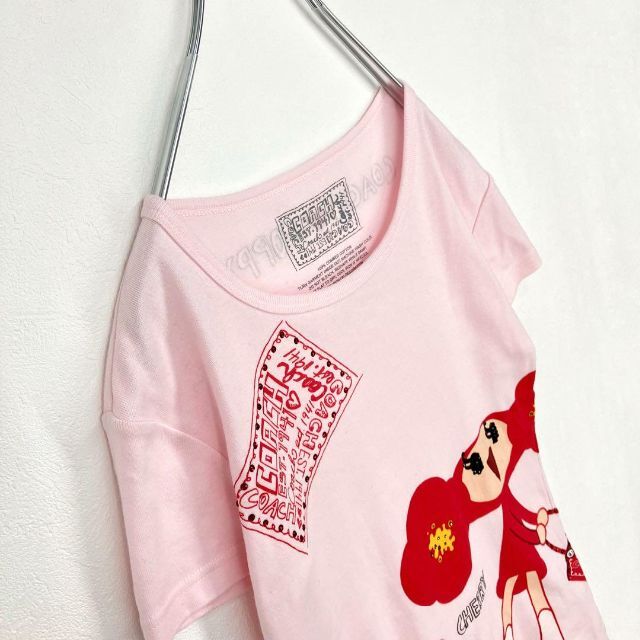 COACH(コーチ)のCOACH　コーチ　ポピーちゃん　半袖Tシャツ　ピンク　ビジュー　Sサイズ レディースのトップス(Tシャツ(半袖/袖なし))の商品写真