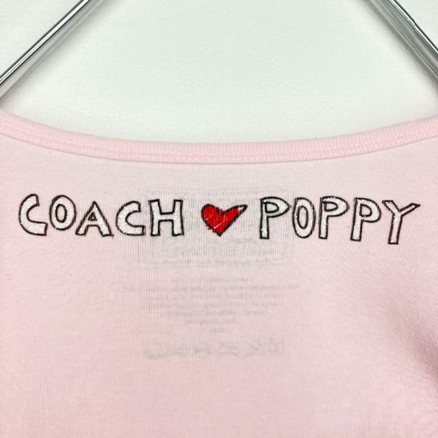 COACH(コーチ)のCOACH　コーチ　ポピーちゃん　半袖Tシャツ　ピンク　ビジュー　Sサイズ レディースのトップス(Tシャツ(半袖/袖なし))の商品写真