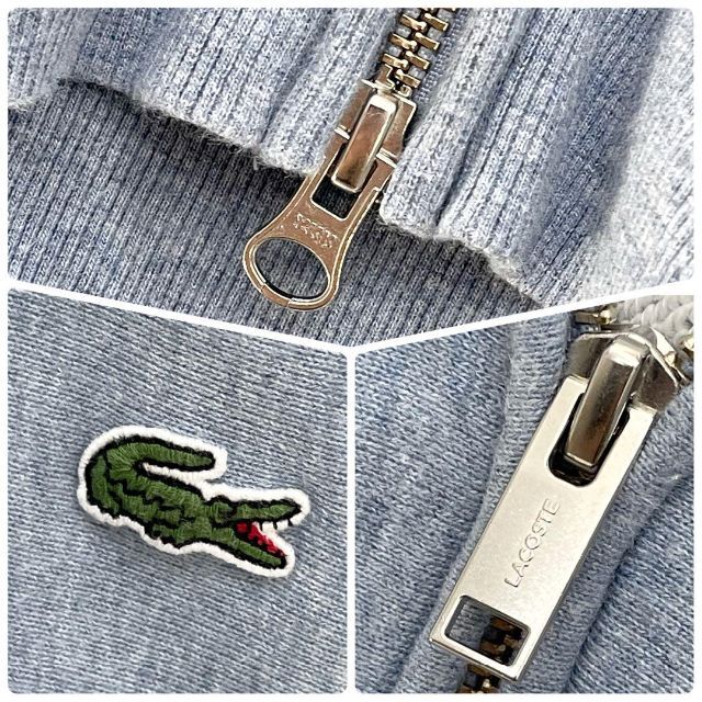 LACOSTE(ラコステ)の【爽やか】ラコステ ワンポイント ワニロゴ刺繍  ジップアップフーディー 3 青 メンズのトップス(パーカー)の商品写真