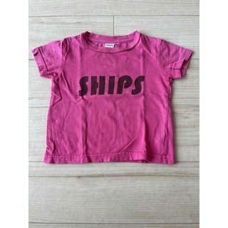 シップスキッズ(SHIPS KIDS)のシップスSHIPSキッズ　半袖ロゴTシャツ（ピンク）80cm(Ｔシャツ)
