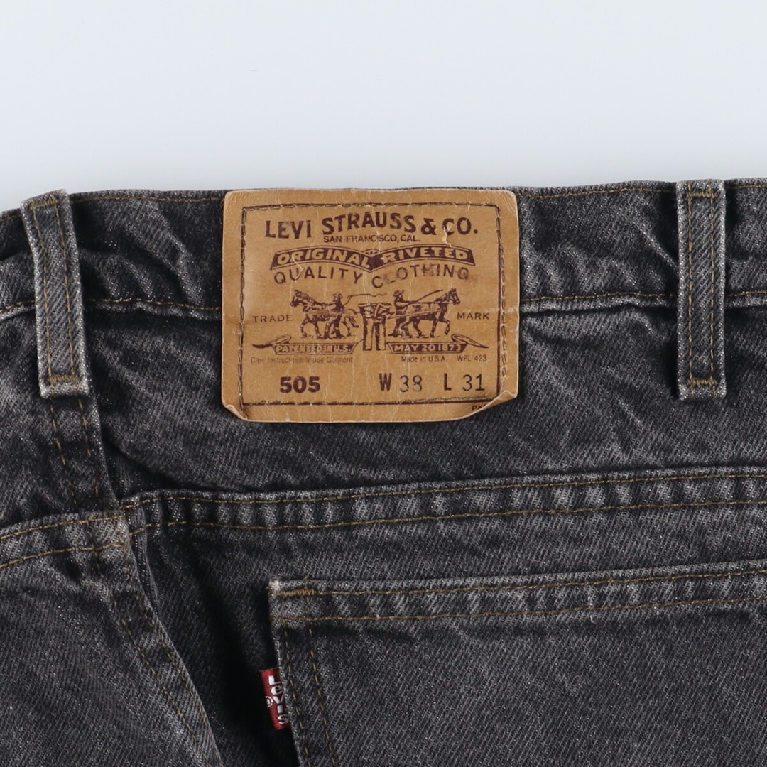 90年代 リーバイス Levi's 505 REGULAR FIT STRAIGHT LEG ブラックジーンズ テーパードデニムパンツ カナダ製 メンズw37 ヴィンテージ /eaa329022