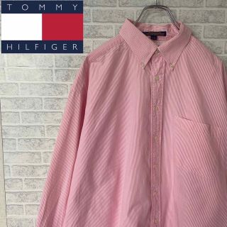 トミーヒルフィガー(TOMMY HILFIGER)の90年代★ トミーヒルフィガーtommy 長袖シャツ メンズ XXL ストライプ(シャツ)