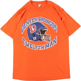 チャンピオン(Champion)の古着 80年代 チャンピオン Champion トリコタグ NFL DENVER BRONCOS デンバーブロンコス 両面プリント ナンバリング スポーツプリントTシャツ USA製 メンズL ヴィンテージ /eaa331296(Tシャツ/カットソー(半袖/袖なし))