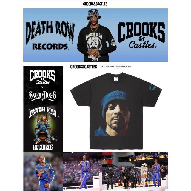 Snoop Dogg(スヌープドッグ)のCROOKS&CASTLES×DEATH ROW コラボレーションTシャツ XL メンズのトップス(Tシャツ/カットソー(半袖/袖なし))の商品写真