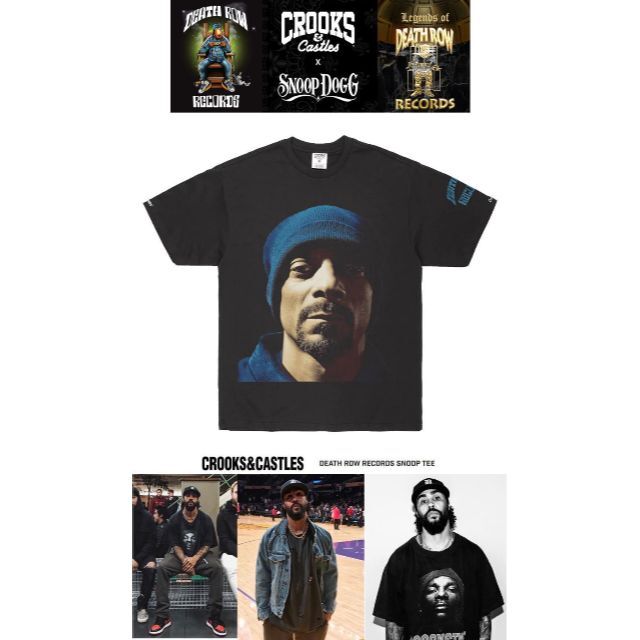 Snoop Dogg(スヌープドッグ)のCROOKS&CASTLES×DEATH ROW コラボレーションTシャツ XL メンズのトップス(Tシャツ/カットソー(半袖/袖なし))の商品写真