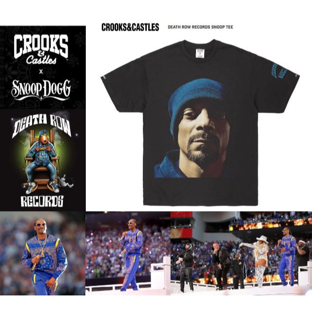 Snoop Dogg(スヌープドッグ)のCROOKS&CASTLES×DEATH ROW コラボレーションTシャツ XL メンズのトップス(Tシャツ/カットソー(半袖/袖なし))の商品写真