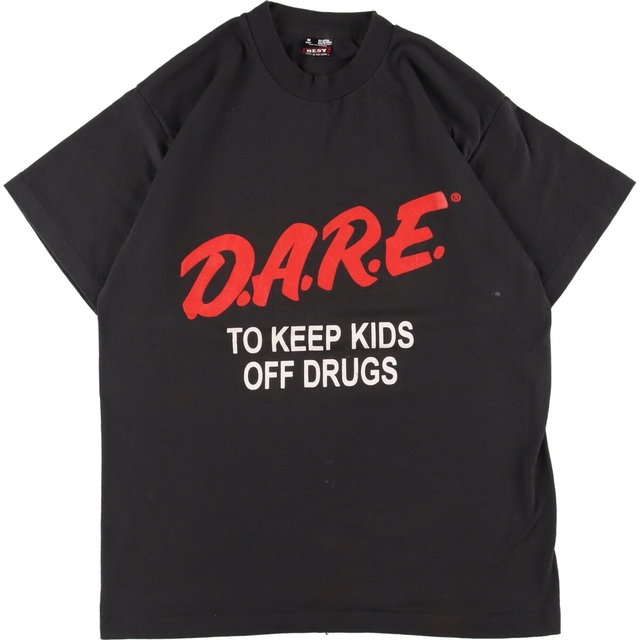 90年代 フルーツオブザルーム FRUIT OF THE LOOM D.A.R.E. 薬物乱用予防教育 プリントTシャツ USA製 メンズM ヴィンテージ /eaa329485