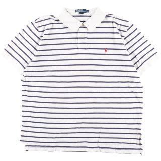 ラルフローレン(Ralph Lauren)の古着 ラルフローレン Ralph Lauren POLO by Ralph Lauren 半袖 ボーダー ポロシャツ メンズXXL /eaa331429(ポロシャツ)