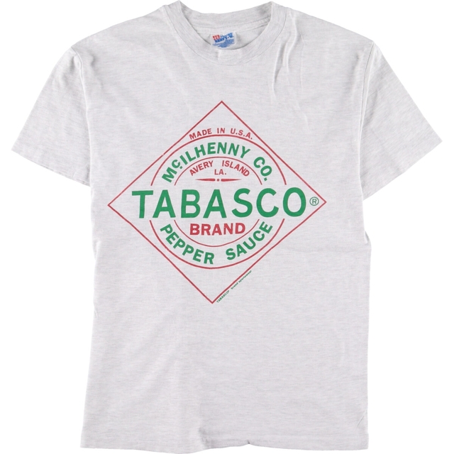 90年代 ヘインズ Hanes TABASCO タバスコ アドバタイジングTシャツ USA製 メンズS ヴィンテージ /eaa329488