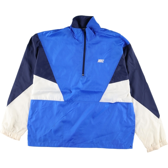 90年代 ナイキ NIKE 銀タグ ハーフジップ ナイロンプルオーバー メンズ
