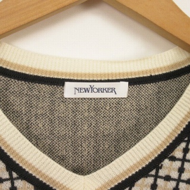 NEWYORKER(ニューヨーカー)のニューヨーカー NEWYORKER セーター ニット Vネック チェック レディースのトップス(ニット/セーター)の商品写真