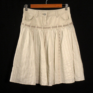 ロイスクレヨン(Lois CRAYON)のロイスクレヨン Lois CRAYON スカート ストライプ レース 刺繍(ひざ丈スカート)