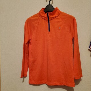 ギャップ(GAP)のGAP　ハーフジップ長袖シャツ　キッズL（10-12）オレンジ　go-dry(Tシャツ/カットソー)