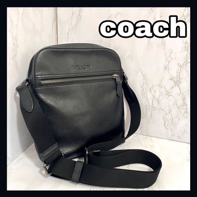 COACH コーチメンズ ショルダーバッグ レザー 無地 フライト ...