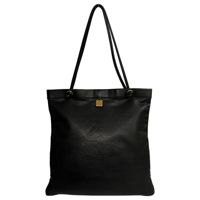極 美品 希少品 LOEWE ロエベ アナグラム ロゴ チャーム 金具 レザー