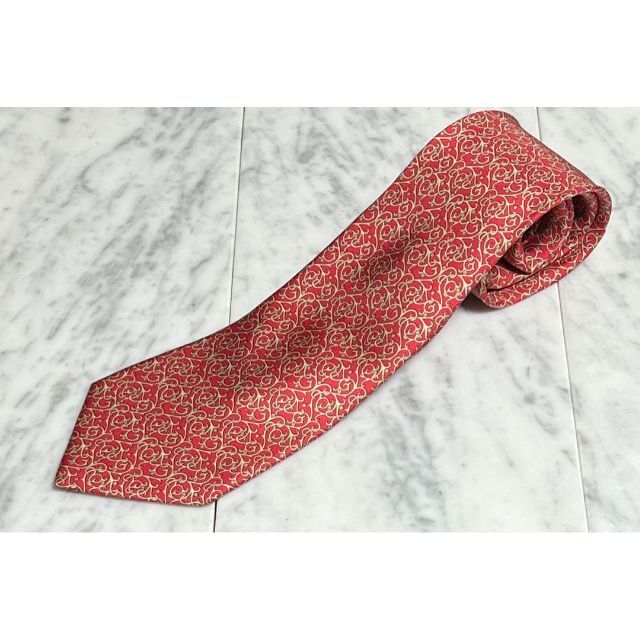 世界最高峰ネクタイ✨️美品✨️】HERMES レッド系 総柄 - ネクタイ
