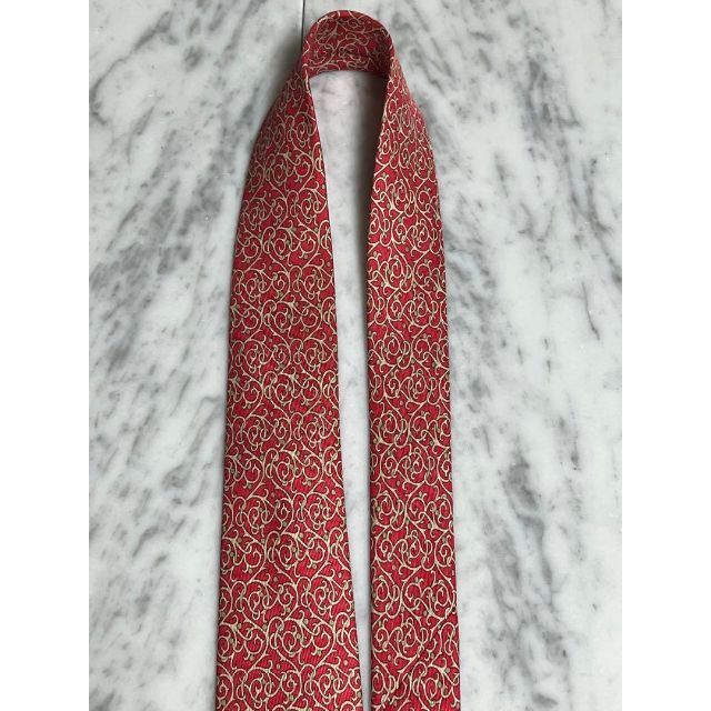 世界最高峰ネクタイ✨️美品✨️】HERMES レッド系 総柄 - ネクタイ