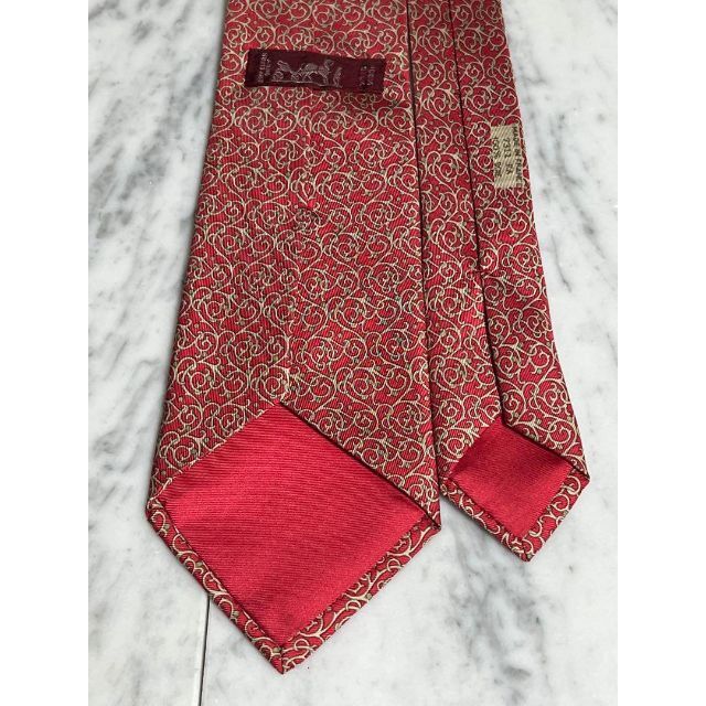 世界最高峰ネクタイ✨️美品✨️】HERMES レッド系 総柄 - ネクタイ