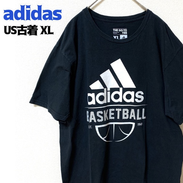 adidas(アディダス)のUS古着 アディダス 半袖ロゴTシャツ バスケット プリントT ゆるだぼ 古着  メンズのトップス(Tシャツ/カットソー(半袖/袖なし))の商品写真