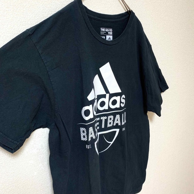 adidas(アディダス)のUS古着 アディダス 半袖ロゴTシャツ バスケット プリントT ゆるだぼ 古着  メンズのトップス(Tシャツ/カットソー(半袖/袖なし))の商品写真