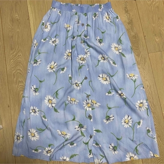 フラワー(flower)のtiem様専用　ひまわり柄スカート＋ブルー花柄スカート(ロングスカート)