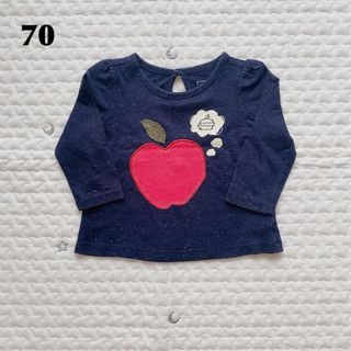 ベビーギャップ(babyGAP)のベビーギャップ　長袖Tシャツ　ロンＴ　りんご　子供服　70　6-12m　*(Ｔシャツ)