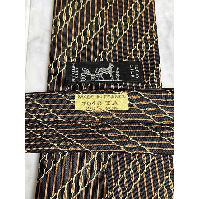 世界最高峰ネクタイ✨️極美品✨️】HERMES ブラウン系 総柄-