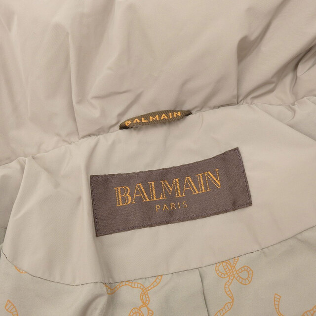 【本物保証】 美品 バルマン BALMAIN ダウン コート ジャケット ベージュ L レディース
