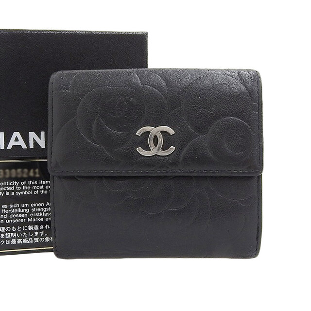 CHANEL　シャネル　カメリア　ココマーク　Wホック　2つ折り財布　ピンク