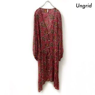 アングリッド(Ungrid)のUngrid アングリッド★フラワープリントロングガウン 2017SS レッド(ロングワンピース/マキシワンピース)