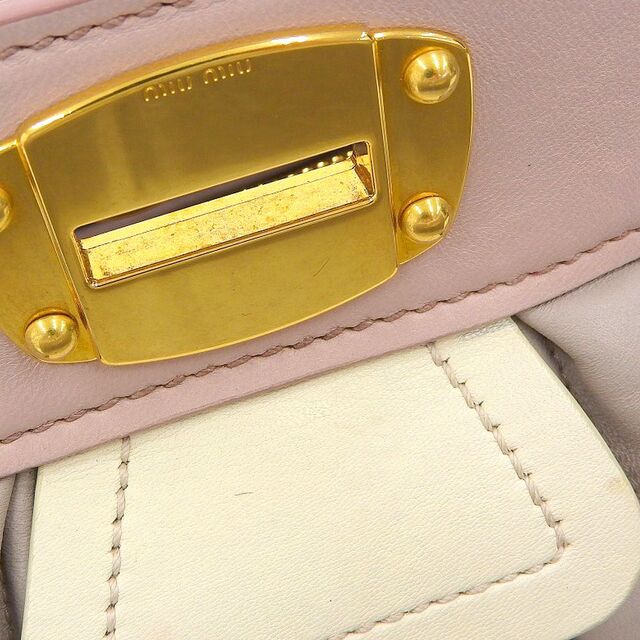 【本物保証】 ミュウミュウ MIUMIU マテラッセ ギャザー クラッチバッグ ショルダーバッグ 2WAYバッグ レザー グレー RP0327 希少  レア