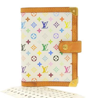 ルイヴィトン(LOUIS VUITTON)の【本物保証】 ルイヴィトン LOUIS VUITTON モノグラム マルチカラー アジェンダPM 手帳カバー ブロン ホワイト 白 R20896(その他)