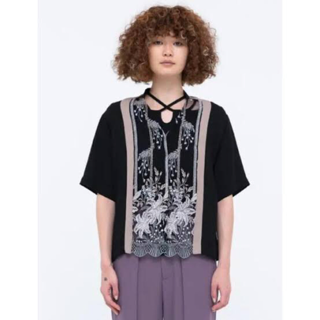 MURRAL  framed flower half sleeve shirts