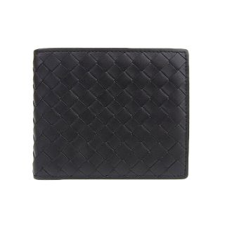 ボッテガヴェネタ(Bottega Veneta)の【本物保証】 超美品 ボッテガヴェネタ BOTTEGA VENETA イントレチャート 定期入れ 二つ折り札入れ レザー 黒 138625 V4651 1000(名刺入れ/定期入れ)