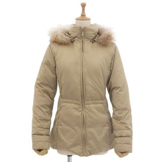 モンクレール(MONCLER)の【本物保証】 超美品 モンクレール MONCLER ダウンジャケット ファー アウター 46374 90 69951 G32 003 D90 201 ベージュ レディース(ダウンジャケット)