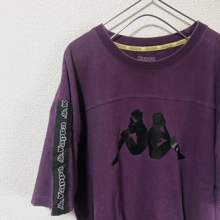 カッパ(Kappa)のkappaカッパ プリントデカロゴサイドラインTシャツ オーバーサイズ XL(Tシャツ/カットソー(半袖/袖なし))