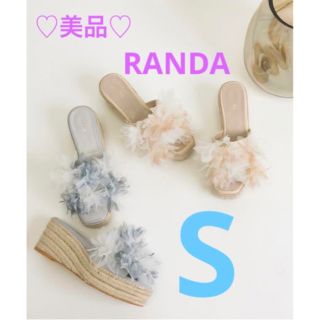 ランダ(RANDA)の美品　RANDA グラデーションフラワーウェッジサンダル(サンダル)