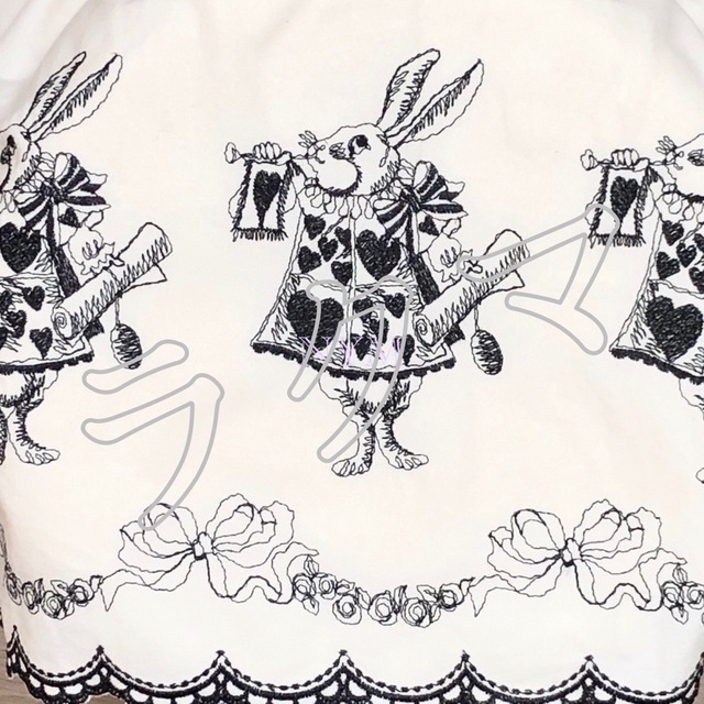 Emily Temple cute - トランプうさぎ刺繍スカート時計うさぎ Emily Temple cute - トランプうさぎ刺繍スカート時計うさぎ