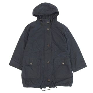 バーバリー(BURBERRY)の【本物保証】 バーバリー BURBERRY フード付 コート 黒 ブラック 7AR レディース(ロングコート)