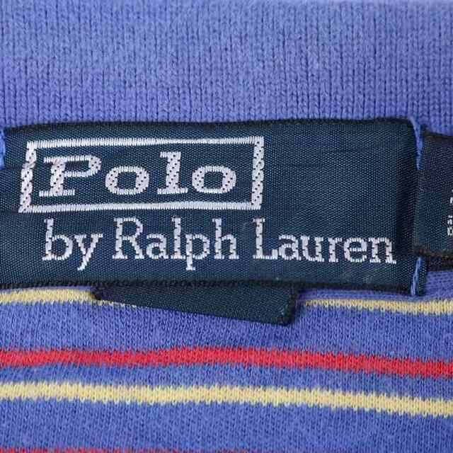ポロバイラルフローレン 半袖ポロシャツ ボーダー ポニーロゴ トップス 大きいサイズ メンズ XLサイズ パープル Polo by Ralph Lauren メンズのトップス(ポロシャツ)の商品写真